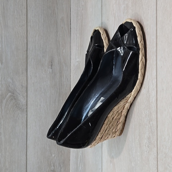 Stuart Weitzman Women Leather Espadrille Wedge Open Toe Sandals shoes sz 9.5M - Picture 1 of 10